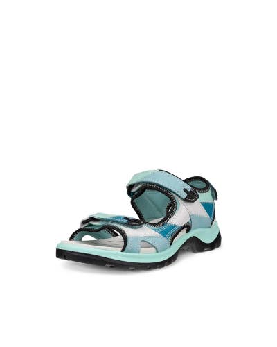 ECCO Offroad Sandals Womens 8-8.5 Blue Colorblock Nubuck Comfort Outdoor RHS8141