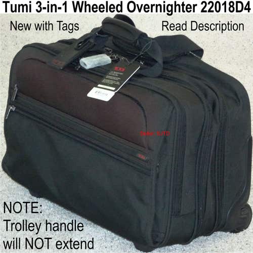 READ NWT Tumi 3-in-1 Wheeled Overnighter 22018D4 $775 Retail
