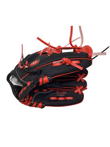 Used Rawlings 10 INCH PLAYER SERIES BB/SB Glove RH Throw Black And Red 10" 11347-S000268008