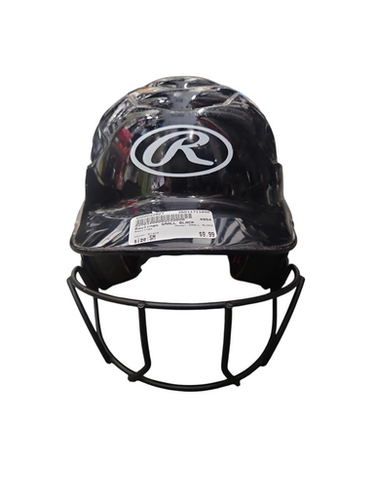 Used Rawlings SMALL BLACK Batting Helmet w/Mask Black SM 11850-S000022927