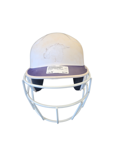 Used BoomBah PURPLE HELMET Batting Helmet w/Mask White MD 11850-S000022882