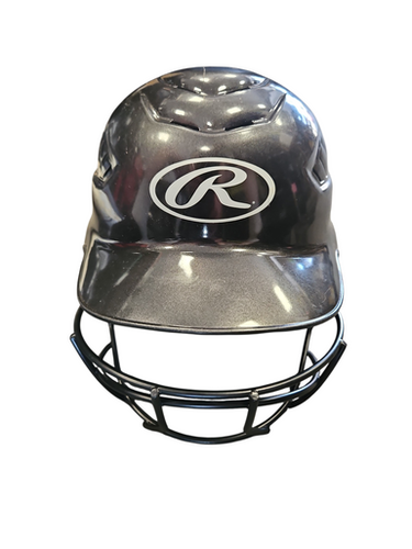 Used Rawlings BLACK Batting Helmet w/Mask Black SM 11850-S000023204