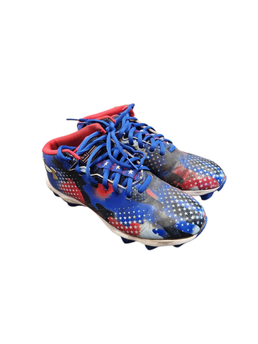 Used Under Armour USA BB/SB Cleats White/Red/Navy Junior 04.5 11850-S000023367