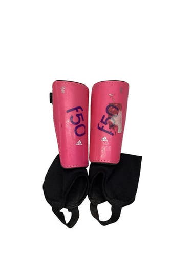 Used Adidas F50 SHIN GUARDS YOUTH Soccer Shin Guards Junior Pink LG 11347-S000268029