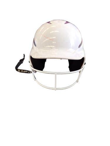Used RIP-IT BATTING HELMET W/ MASK Batting Helmet w/Mask White S/M 11760-S000090956