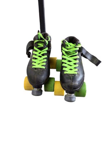 Used Riedell QUAD SKATES Senior Roller Quad Skates Black Senior 8 11760-S000090954
