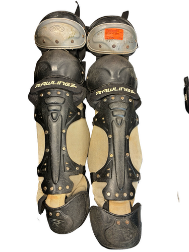 Used Rawlings SHIN GUARDS Catchers Leg Guards Black Intermed 11682-S000131485