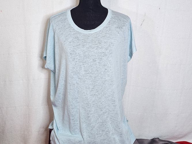 (New) Athleta Modal Blend Light Sea Blue Knit Pullover Tee Size S