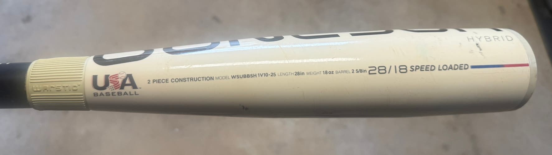 2025 Warstic Bonesaber Hybrid USABat Certified Bat (-10) 18 oz 28" (Used)