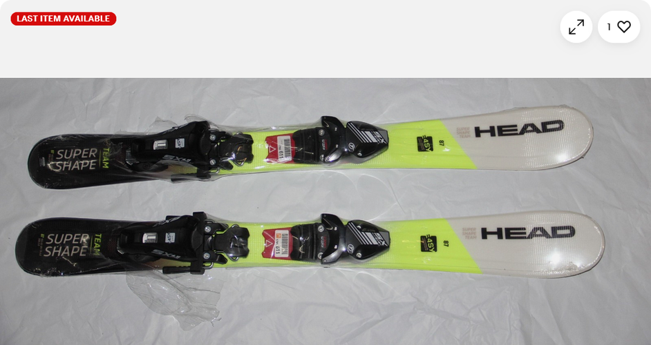 NEW Head kids skis supershape 87cm+ 4.5 Bindings size adjustable 15.5-19.5 mondo