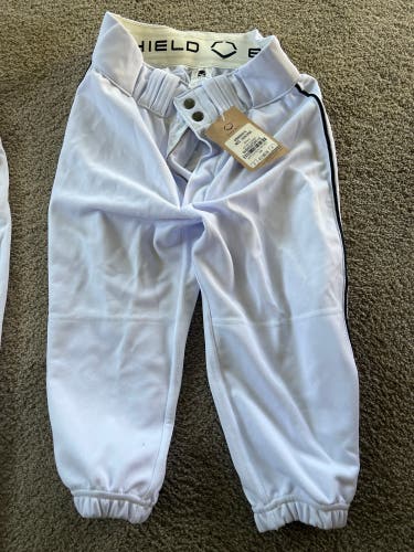 NWT EvoShield Game Pants Adult Small White with Black Piping