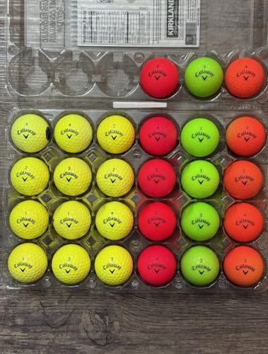 27 Callaway Supersoft Golf Balls - Green, Orange, Red, Yellow Colors, 5A/4A