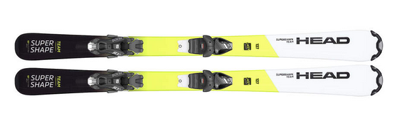 NEW Head kids skis supershape 117cm+ 4.5 Bindings size adjustable 21.5-24.5 mondo