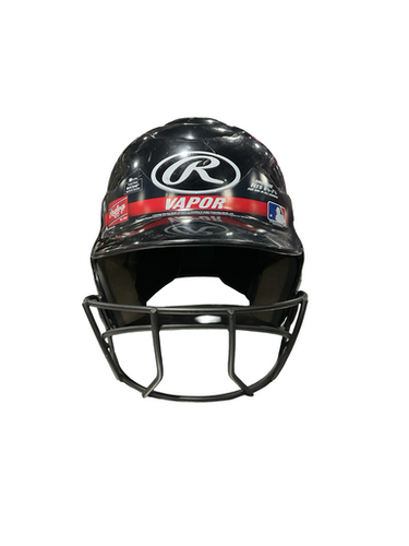 Used Rawlings BLK HELMET 6 1/2-7 1/2 Batting Helmet w/Mask Black One Size 11834-S000049822