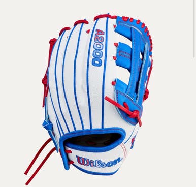 New 2026 SUMMER A2000 RHT 12IN WHT/RED/BLUE SOFTBALL GLOVE 11834-WILWBW10460812