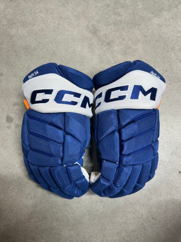 14” CCM Pro Custom Toronto Maple Leafs Austin Matthew Pro Gloves Pro Stock (New) NHL