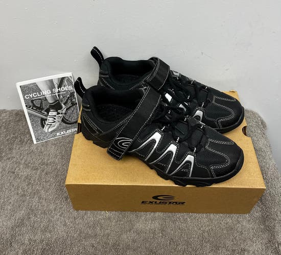Exustar E-SM842 Unisex Cycling Shoes U.S. Women’s Sz 8.5 Men’s Size 7 Black MTB