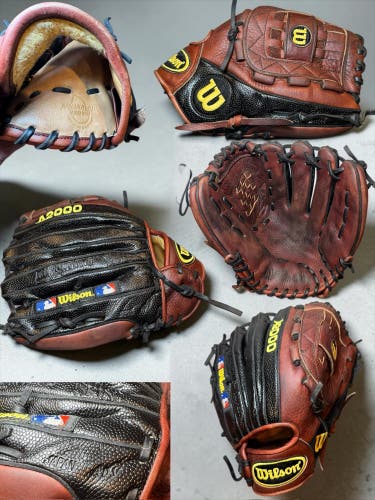 Wilson A2000 RH Pitcher's Baseball Glove 12" (Used)