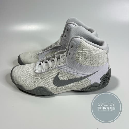 Nike Tawa Flyknit Wrestling Shoes White/Silver  10