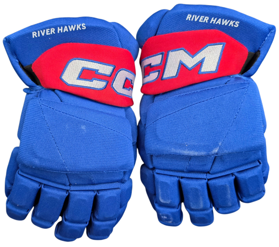 CCM Jetspeed FT8 Pro Stock Custom Hockey Gloves 13" UML NCAA USED (15493)