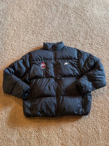 Nike Ohio State Hockey Player Issued Puffer Jacket Black Size L Rare Team Exclusive