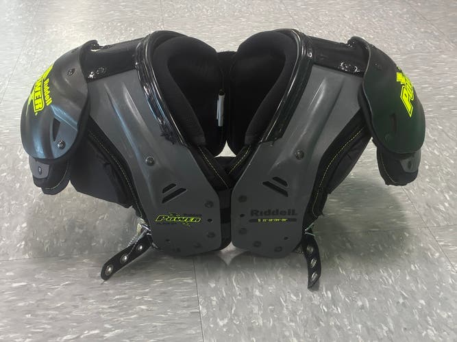 Small Adult Riddell Power Amp Shoulder Pads W/ Backplate (Used)