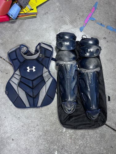 Navy Under Armour Pro series Catcher's Set (Used)