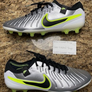 Men Size 9.5 Nike Tiempo Legend 10 Elite AG Pro Soccer Cleats Silver HF4378-002
