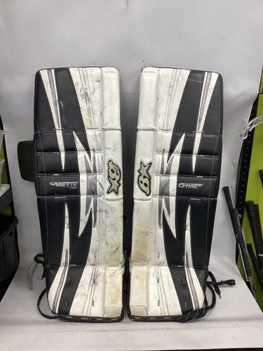 Used Brians G-NETIK PRO Goalie Leg Pads Senior White 32" 11851-S000045900