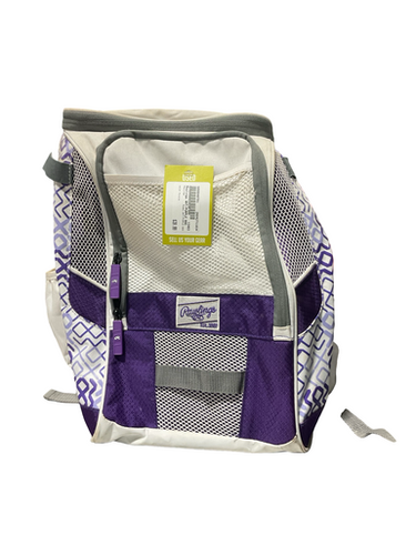 Used Rawlings WHT/PURPLE BAG BB/SB Player Carry Bag Purple 11834-S000049701