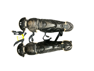 Used Under Armour BLACK SHINGUARDS Catchers Leg Guards Black Junior 11834-S000049220