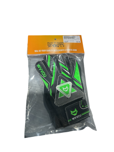 Used WVVOU Soccer Goalie Gloves Black And Green 5 11834-S000049435