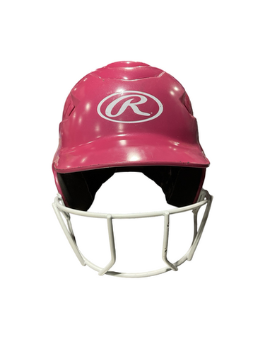 Used Rawlings PINK SZ 6 1/2-7 1/2 Batting Helmet w/Mask Pink One Size 11834-S000049486