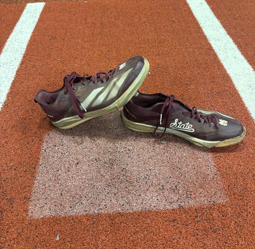 Brown Men's Size M 12.5 (W 13.5) Adult Adidas Adizero Low Top Metal (Used)