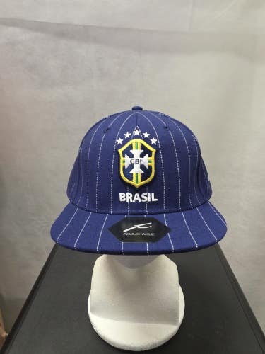 NWT Brazil National Team Snapback Hat Blue Pinstripe Fi collection