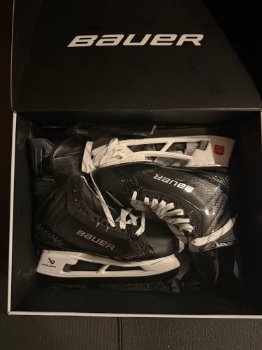 Custom all Black Bauer Vapor Flylite Hockey Skates Narrow Fit 1 Pro Stock Sz 9.5 w/Fly-Ti Steel New