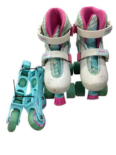 Used NEON QUAD SKATES Child Roller Quad Skates White Adjustable 11347-S000268188