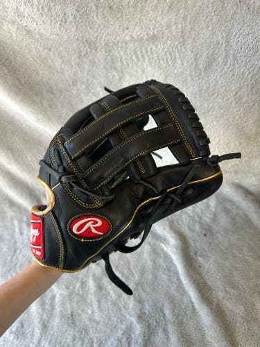 Black Rawlings R9 RH Outfield Baseball Glove 12.75" (Used)
