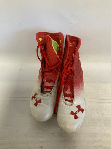 Used Under Armour HIGHLIGHT Adult FB Cleats Red Senior 11.5 11823-S000038744