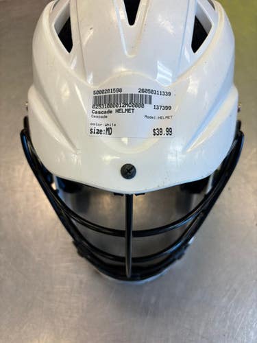 Used Cascade HELMET Lacrosse Helmet White MD 11339-S000201598