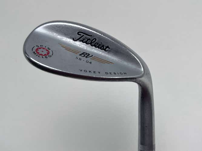 Titleist Vokey Spin Milled Chrome 2009 Wedge 58* 4 Bounce Wedge Steel Mens RH
