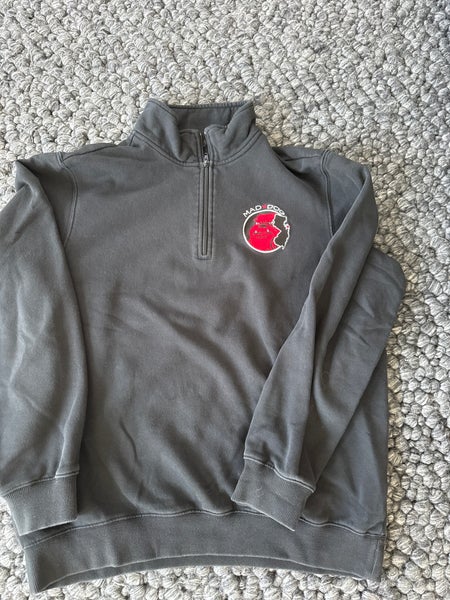 Mad Dog New Jersey Black Men's Large 1/4 Zip Sweatshirt (Used)