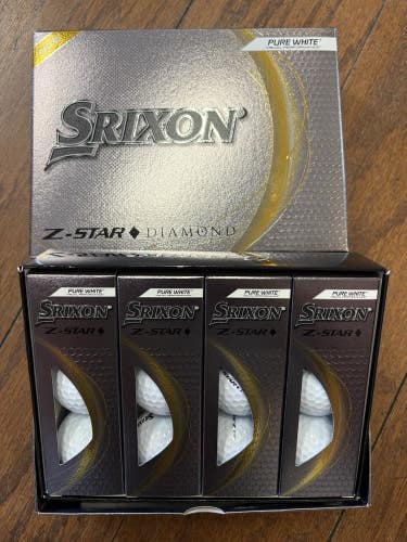 4 Dozen New Srixon Z Star Diamond Golf Balls Pure White