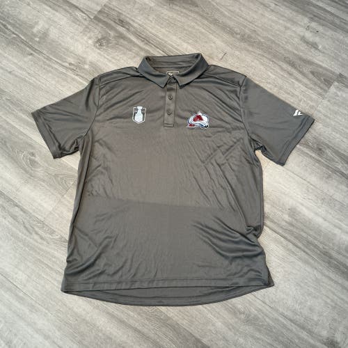 New Grey Fanatics Colorado Avalanche 2023 Stanley Cup Playoffs Men’s XL Golf Polo