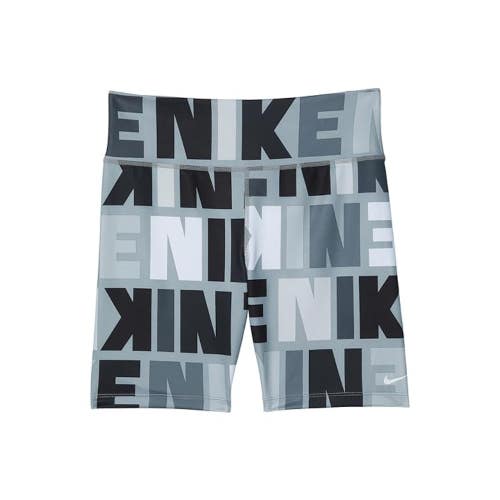 Nike One Shorts Kids Large Smoke Gray Dri Fit High Rise Elastic Waist NLW170
