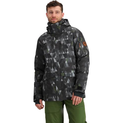 Obermeyer Ridgeline 'Out of Bounds' Jacket Men's 2XL Gray Geom Full Zip NLW162