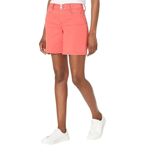NYDJ Frankie Shorts Women's 00 Red Fox Cotton Stretch Denim Relaxed Fit NLW190