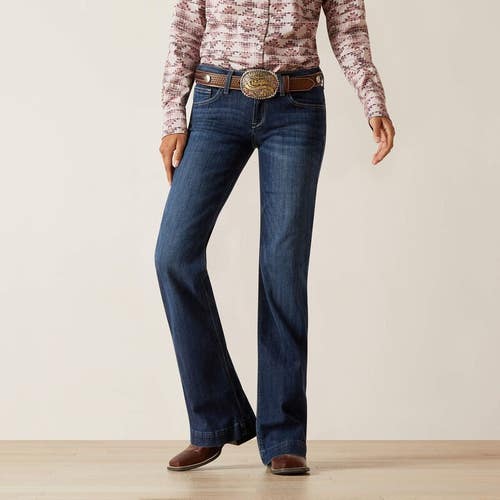 Ariat R.E.A.L. Angela Trouser Jeans Women's 29 Midnight Denim Flare Leg NLW180