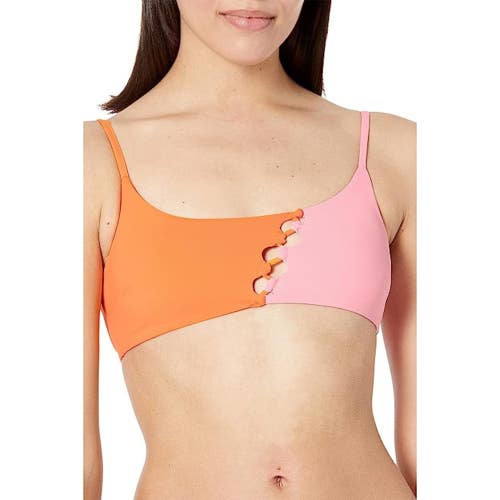 L*Space Solstice Top Women XS Multicolor Tangerine Guava Stretch Swimwear NLW195