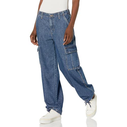 Levi's 94 Baggy Cargo Jeans Women's 29x30 Blue Denim Medium Wash Wide Leg NLW178